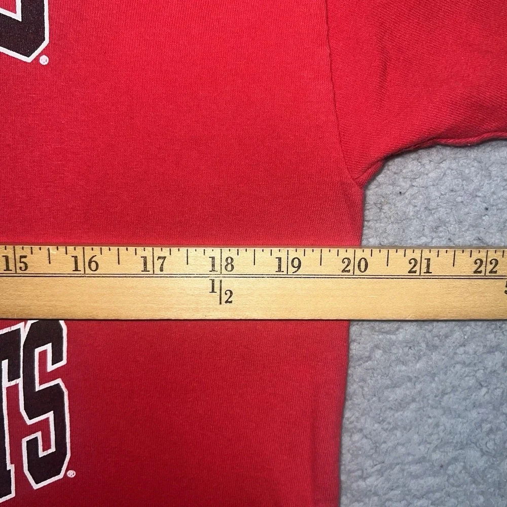 VTG Champion Rutgers Scarlet Knights T‎ Shirt Men's Size L Red Embroidered Tee